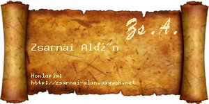 Zsarnai Alán névjegykártya